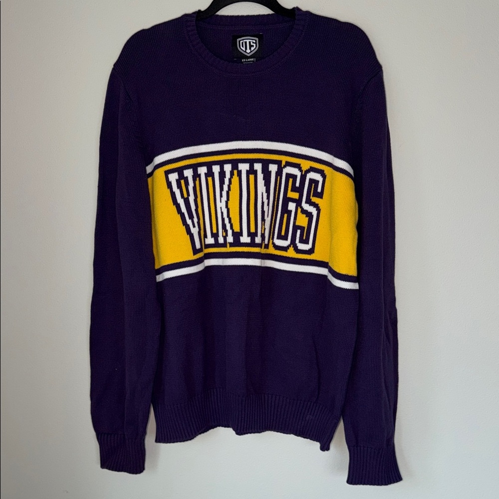 Minnesota Vikings UTS Graphic Knit Crewneck Sweater Sporty Athletic